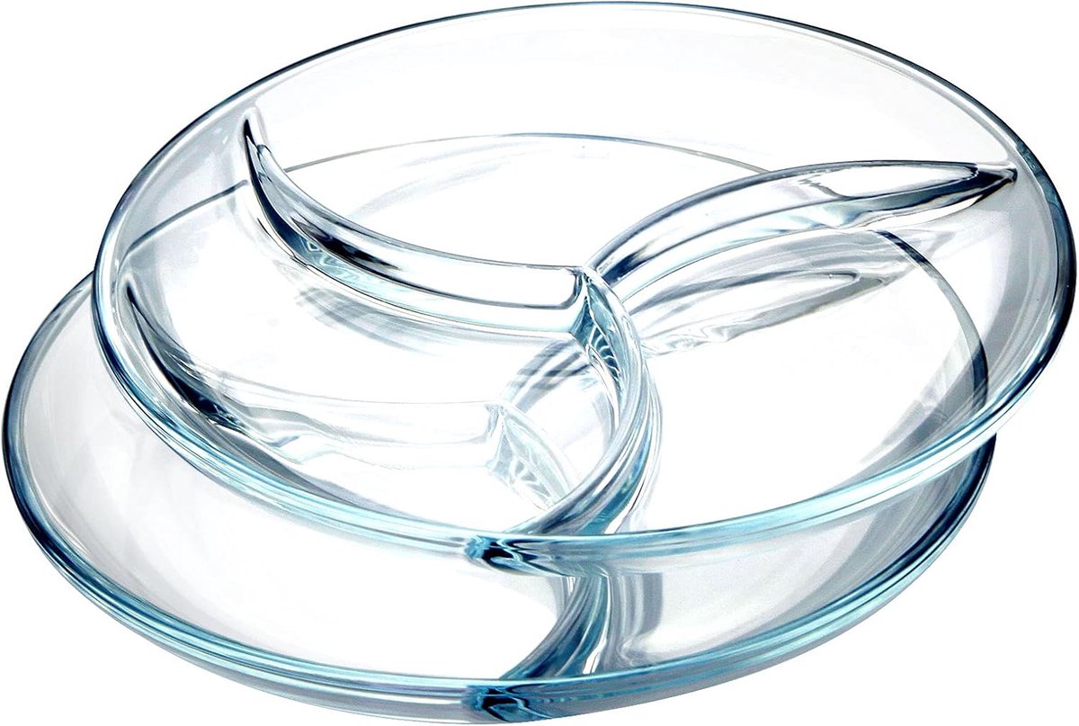 Glazen Verdeelplaat 10 Inch - Gezond Eten - Set van 2