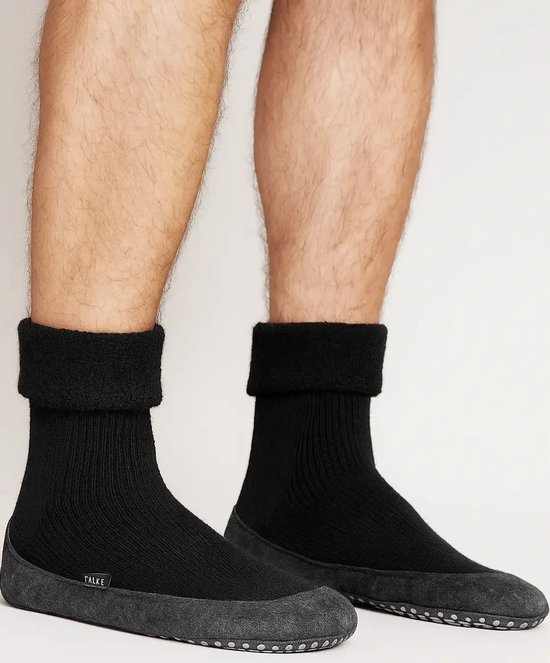 FALKE Cosyshoe Noppen op de zool wol huissokken heren blauw - maat 37-38