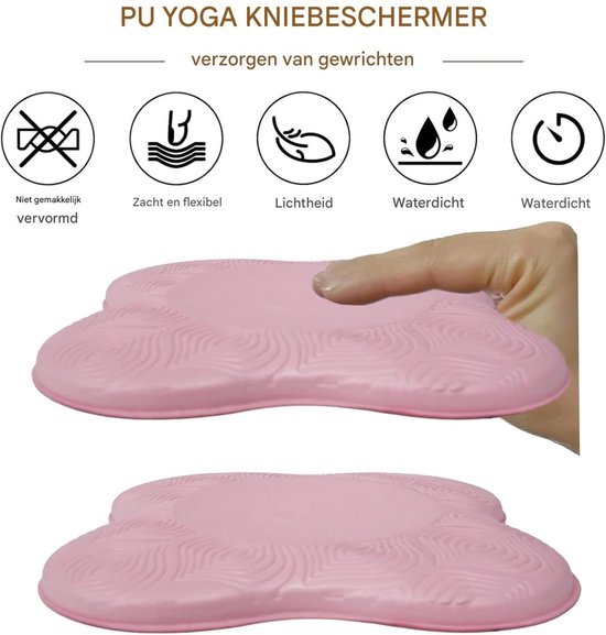 Yogamat - Set van 2 - 20*20*1,9 cm - Stretchen, Oefening, Dik - Kniebeschermers - Duurzaam, Schokdempend, Lichtgewicht, Training - Wasbaar - Antislip - Unisex - Balansondersteuningspad - Plank Fitness Yoga Elleboog Kniebeschermer van Yogamat — afbeelding 3