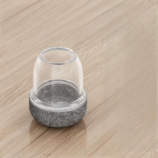 UFURMATE Stoelkussens, 60 stuks 25 mm kunststof stoelpootbeschermers met vilten pads, U-vormige stoelbuis vloerbeschermers antislip voor ronde slee basis stoelpoot (zwart