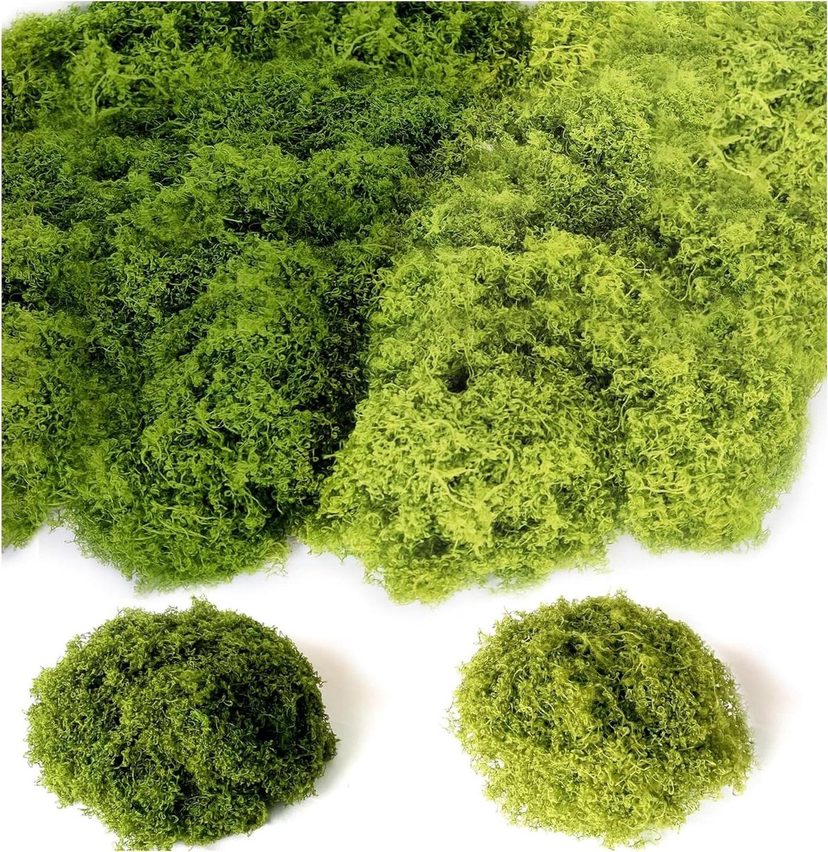 Inovra Plus - Kunstmos 100 g - Decoratieve Nepplant voor Kamerplanten en Tuin - Groen - Realistisch - Landschapsarchitectuur - Bloemisterij - Terrasdecoratie - Lichtgroen - 50 g x 2