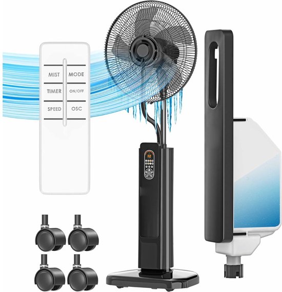 MKSS® Statiefventilator Staand - Tafelventilator - Torenventilator - Verstelbaar - Zwart