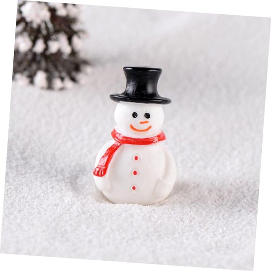 Mini Sneeuwpop Ornamenten 20st - Kerstfiguren Tafel Sculptuur Cake Decoratie
