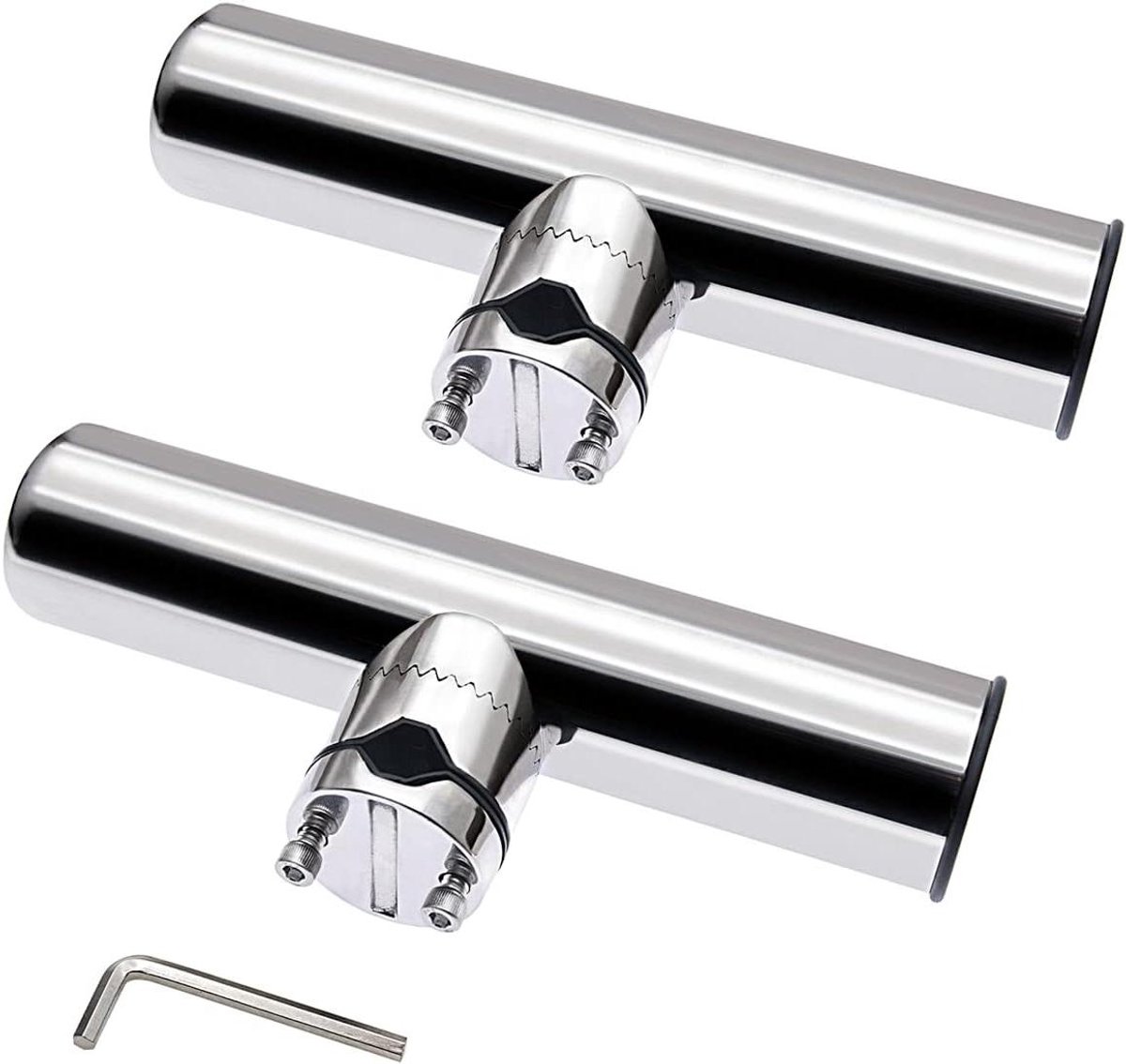 Allecto Plus - Boot Hengelhouder RVS Vis Hengelhouder voor Boten & Jachten 360 Graden Verstelbaar Geschikt voor Rails van 22mm tot 26mm (2 stuks)
