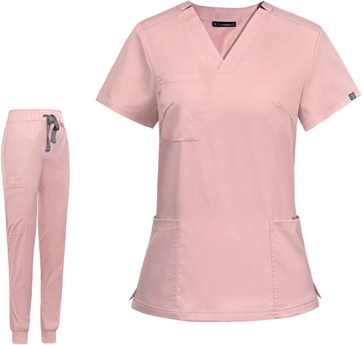Allecto Plus - Medische Uniformen met V-hals en Korte Mouw - Scrubs Top met Zakken en Stretch - Yoga Jogger Broek - Slim Fit met Elastische Tailleband - Unisex - Comfortabel en Stijlvol Design - Verschillende Maten en Kleuren Beschikbaar