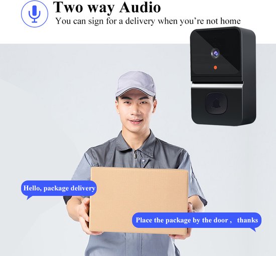 Draadloze K 2.0 Video deurbel camera met HD Nachtzicht . T - Draadloze - €28,89