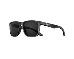 SCVCN® S235-QTC-01 | Zonnebril Piloten | Gepolariseerd Wayfarer Classic Zonnebril | Rechthoekig | Bril Hipster| Vierkant Rechthoekige | Carnavalsbril | Festival bril | Retro Zonnebril | Zonnebril Dames & Heren | Zwart Montuur | Zwart Glazen