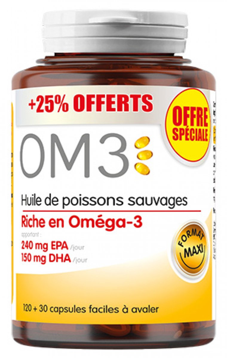 Goedkoopste OM3 Wilde Visolie 120 Capsules 30 Gratis Capsules