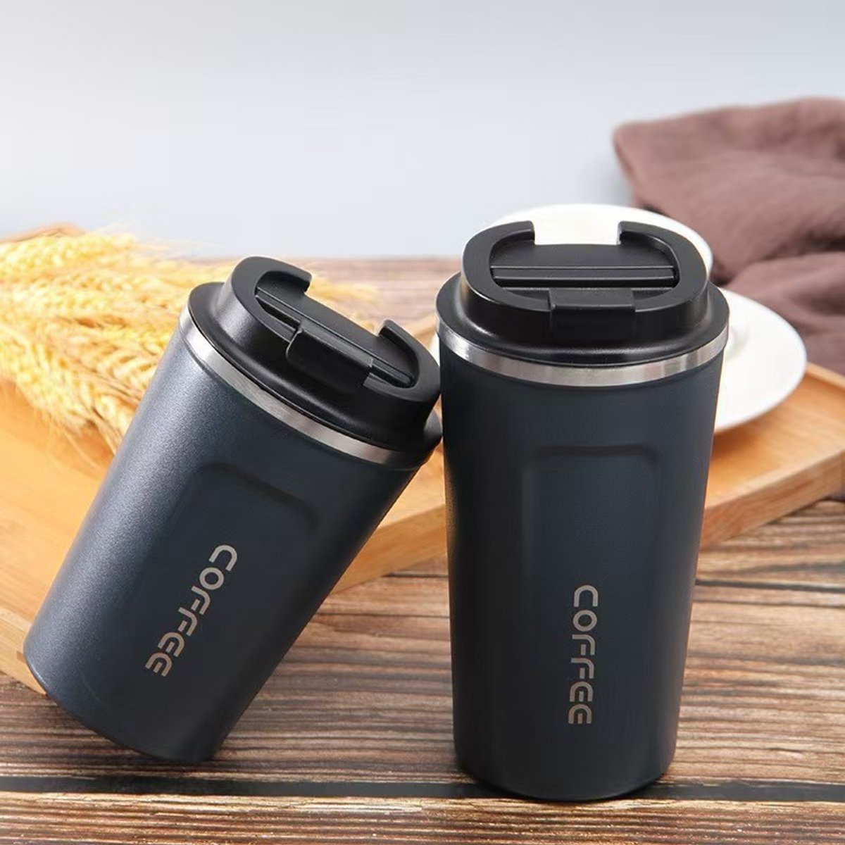 Premium RVS Koffiebeker To Go - Thermosbeker - Theebeker - 380ml - Blauw
