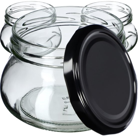 KADAX Kleine inmaakpotten, 200 ml, jampotten, diameter 66 mm