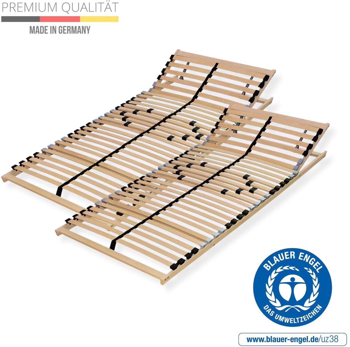 Sleepneo lattenbodem 180x200 (2x 90x200) - verstelbaar hoofdbord - Sleepneo - bedbodem Bruin