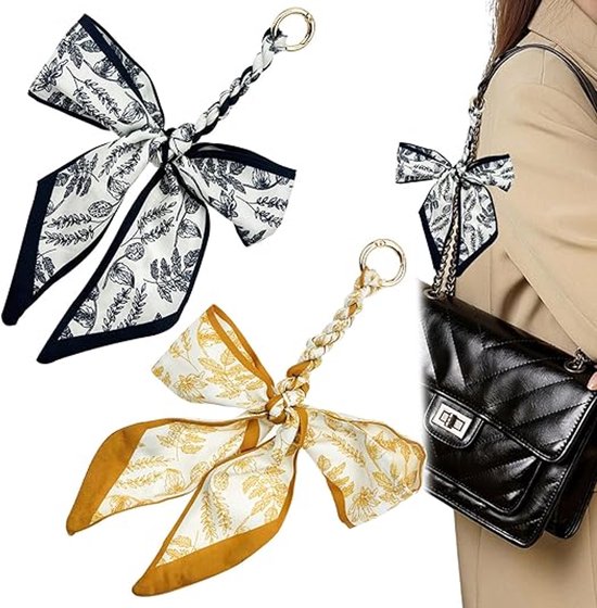 KZQ Foulard en soie pièces avec nœud décoration de sac