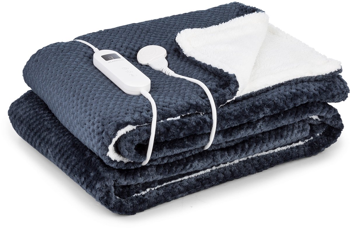 Klarstein XL elektrische knuffeldeken, elektrische deken met automatische uitschakeling, 180x130 cm. Elektrische warmtedeken, kan in de wasmachine, dubbelzijdige elektrische deken voor bed & bank, electric heated blanket met 9 standen – foto 2