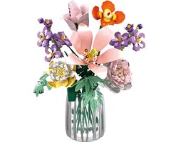 Woma Zomer Boeket Kunst bloemen bouwset | Botanical Flowers Collection | Classic Creator STEM speelgoed bloemenboeket bouwpakket | Compatibel met lego mould king | Icons modelbouw bloemenpracht volwassenen & kinderen | kunstbloemen | 563 bloks