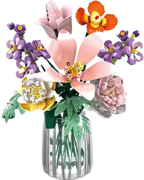 Woma Zomer Boeket Kunst bloemen bouwset | Botanical Flowers Collection | Classic Creator STEM speelgoed bloemenboeket bouwpakket | Compatibel met lego mould king | Icons modelbouw bloemenpracht volwassenen & kinderen | kunstbloemen | 563 bloks