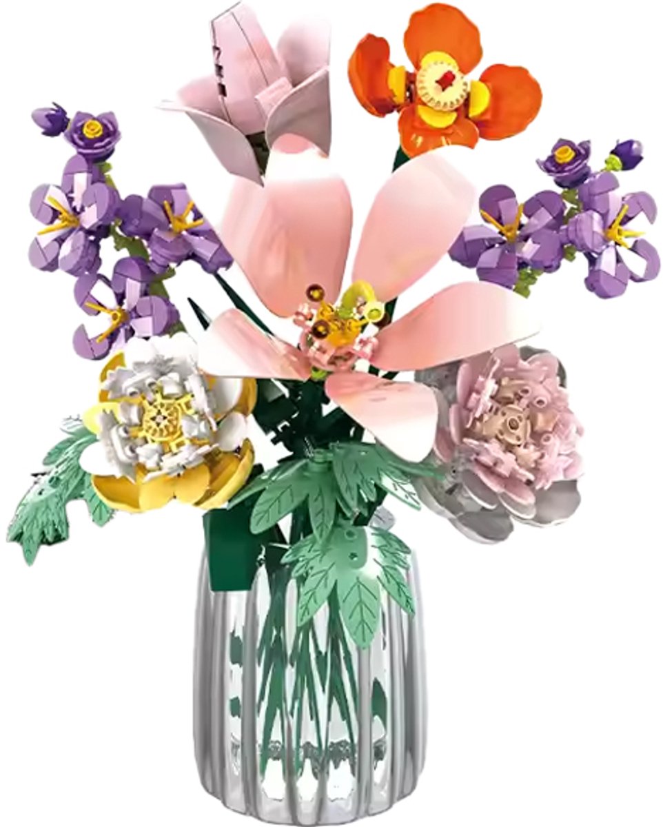 Woma 11120 Zomer boeket bloemen bouwset | Botanical Flowers Collection | Classic Creator speelgoed bloemenboeket bouwpakket | Icons modelbouw bloemenpracht volwassenen & kinderen | DIY kunstbloemen geschikt voor Lego | Bouwdoos met 563 bouwstenen