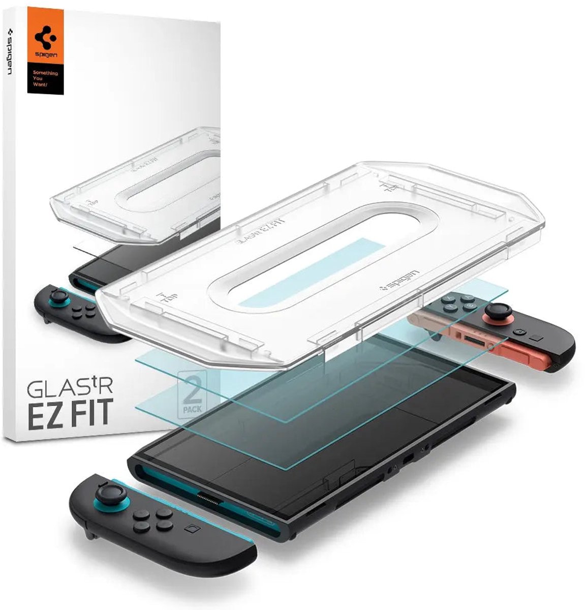 Spigen Gehard Glas Glass.tr Ez Fit 2-Pack Voor Nintendo Switch Bescherming