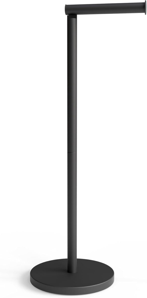EXCITAT Toiletrolhouder - Verticale houder - met reserve - Badkameraccessoire - Zwart