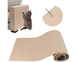 Krabpaal - 40 x 200 Cm - Krabmat Voor Katten - Kitten Speelgoed - anti-kras katten bankbescherming krabpaal - Klimwand - Katten Klimmuur - voor meubels, muren, Banken en tapijt - Krabmat Voor Aan Bank - gemakkelijk te snijden - Zelfklevend - Khaki