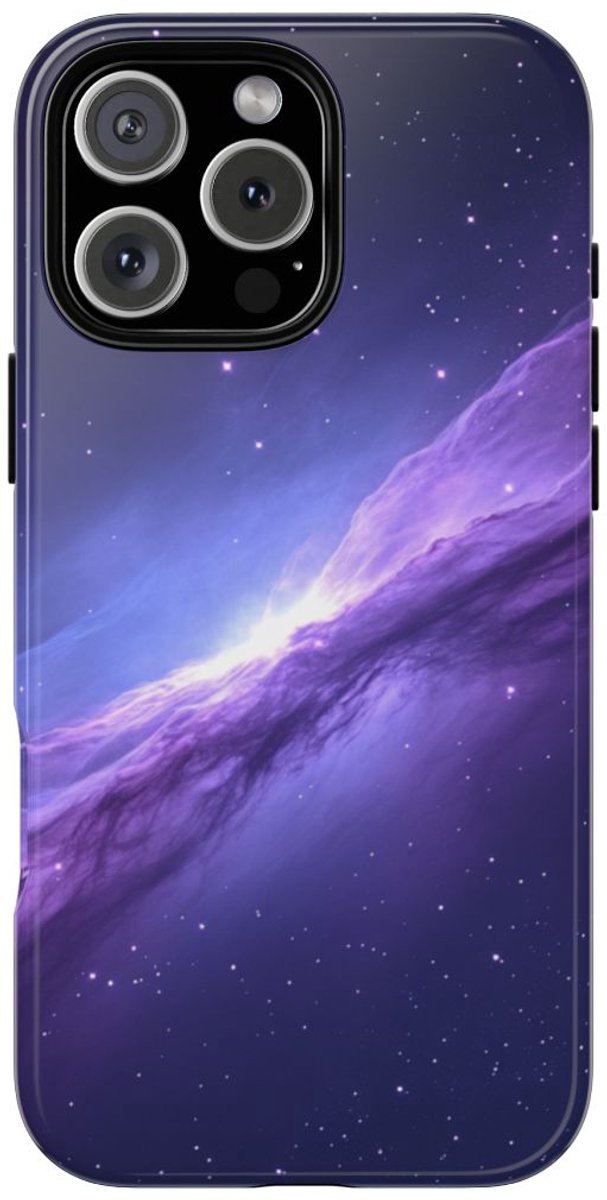 Paarse Kosmische Nevel met Sterrenhemel – Telefoonhoesje Geschikt voor iPhone 16 Pro Max