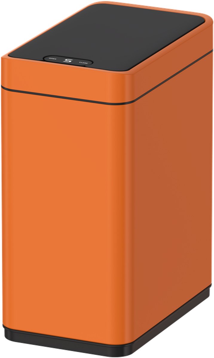 Prullenbak met Sensor - 8L - Bewegingssensor - Stil Sluitende Deksel - Uitneembare Binnenemmer - Automatische Afvalemmer - Oranje