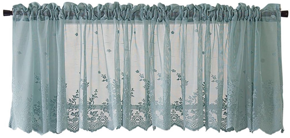 Ibenzoa® Vintage Stijl Half Transparante Korte Vitrage Gordijnen voor Keuken en Woonkamer