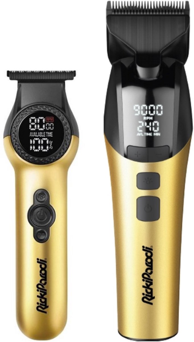 RickiParodi Tondeuse & Trimmer Set – Premium Gold Pro Edition