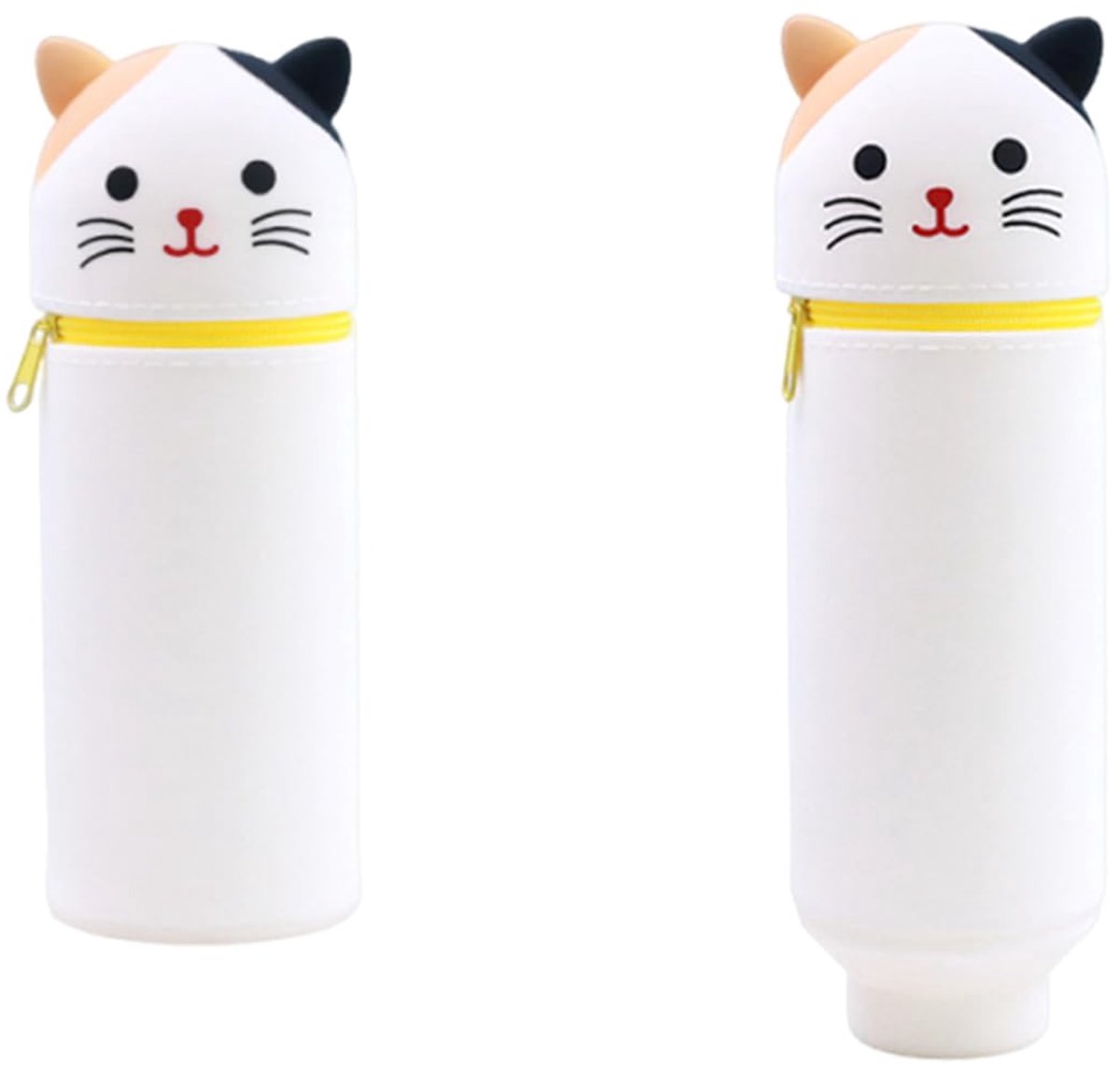 Kawaii Etui & Pennenhouder - 2-in-1 Opvouwbaar Siliconen - Stippen Kattenprint