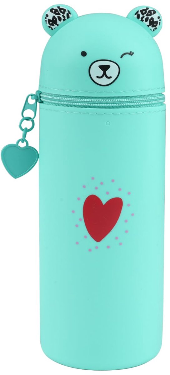 Kawaii Etui 2-in-1 - Zacht Siliconen Staand Pennenzakje - Voor Meisjes & Tieners - Groen