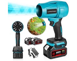 Bladblazer voor Tuin en Oprit, Geschikt voor Bladeren en Tuinafval - Inclusief Snellader en 2x 18V Lithium Accu`s - Bladblazers met Accu en Oplader