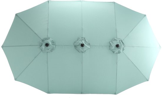 Parasol de jardin double Merax rectangulaire vert clair de 4,5 mètres avec mécanisme pivotant sans pied