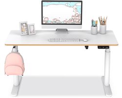 Elektrisch verstelbaar bureau voor kinderen en jongeren 120x60 cm – hoogte 55–81 cm, Ultradesk PULSAR, in hoogte verstelbaar kinderbureau, groeit mee met kind, ergonomisch studiebureau, wit