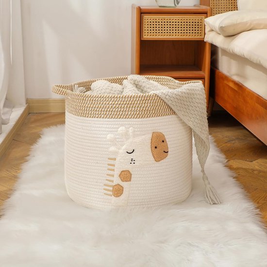 Luiertas-luiermand-luier organizer-opbergmand, Verschoontafel - Geschikt voor Baby Opbergmand, Kinderen, Speelgoedmand, Plank Cadeau, Badkamer, Verschoontafel, Opbergdoos - Khaki - 30x30cm — afbeelding 4