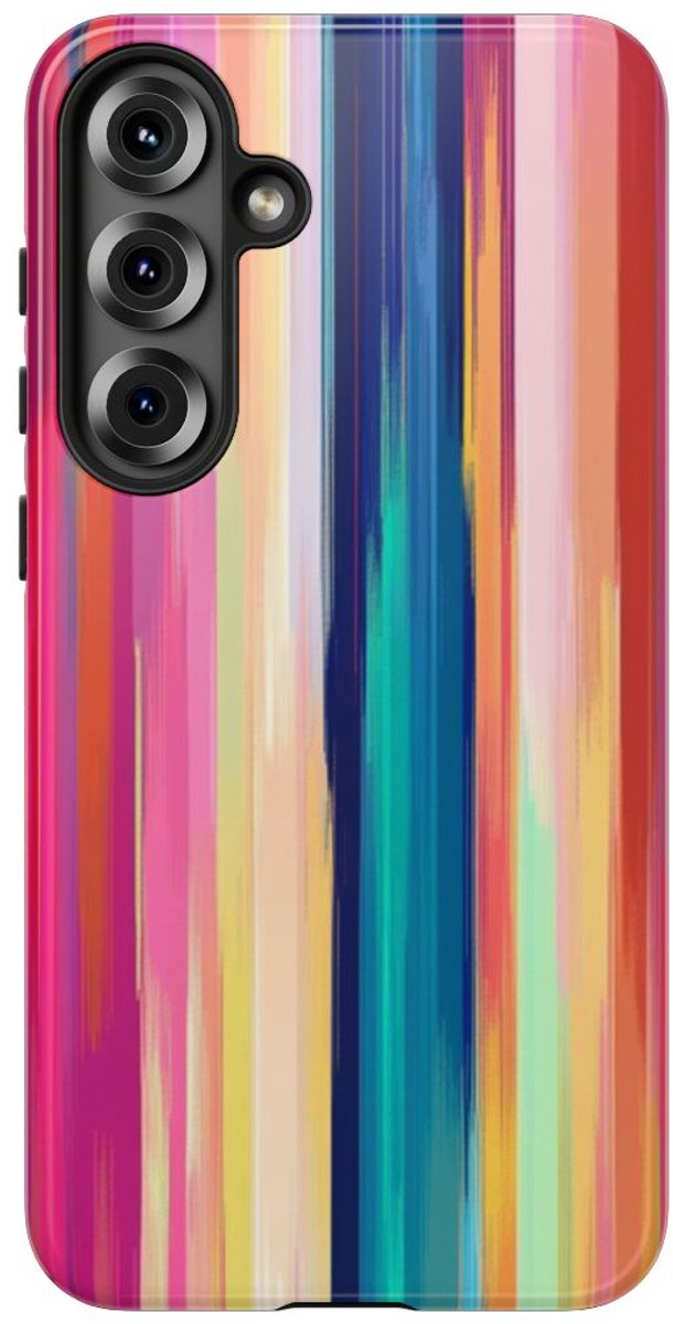 Levendige Verticale Strepen Abstracte Kunst – Telefoonhoesje Geschikt voor Samsung Galaxy S25 Plus