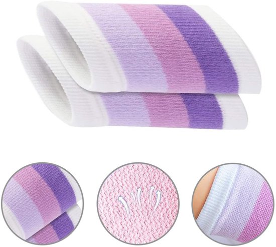 Sportpolsband met strepen en zweetabsorberende functie. Geschikt voor tennis, hardlopen, basketbal, fitness en yoga. Elastische polsband. van Merkloos — afbeelding 4