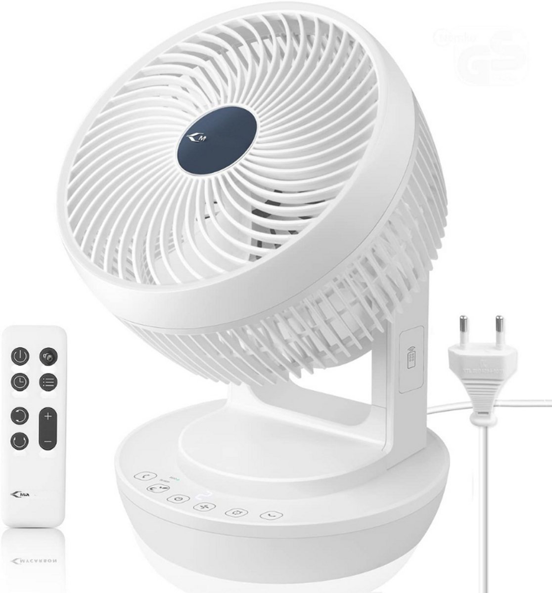 Stille Turboventilator - 3D Luchtcirculator Voor 30 m² - Eco Modus - Verhoogt Airconditioning Efficiëntie Met 80% - 12 Uur Timer - Tafelventilator Met Afstandsbediening - Fluisterstille Kamer Ventilator