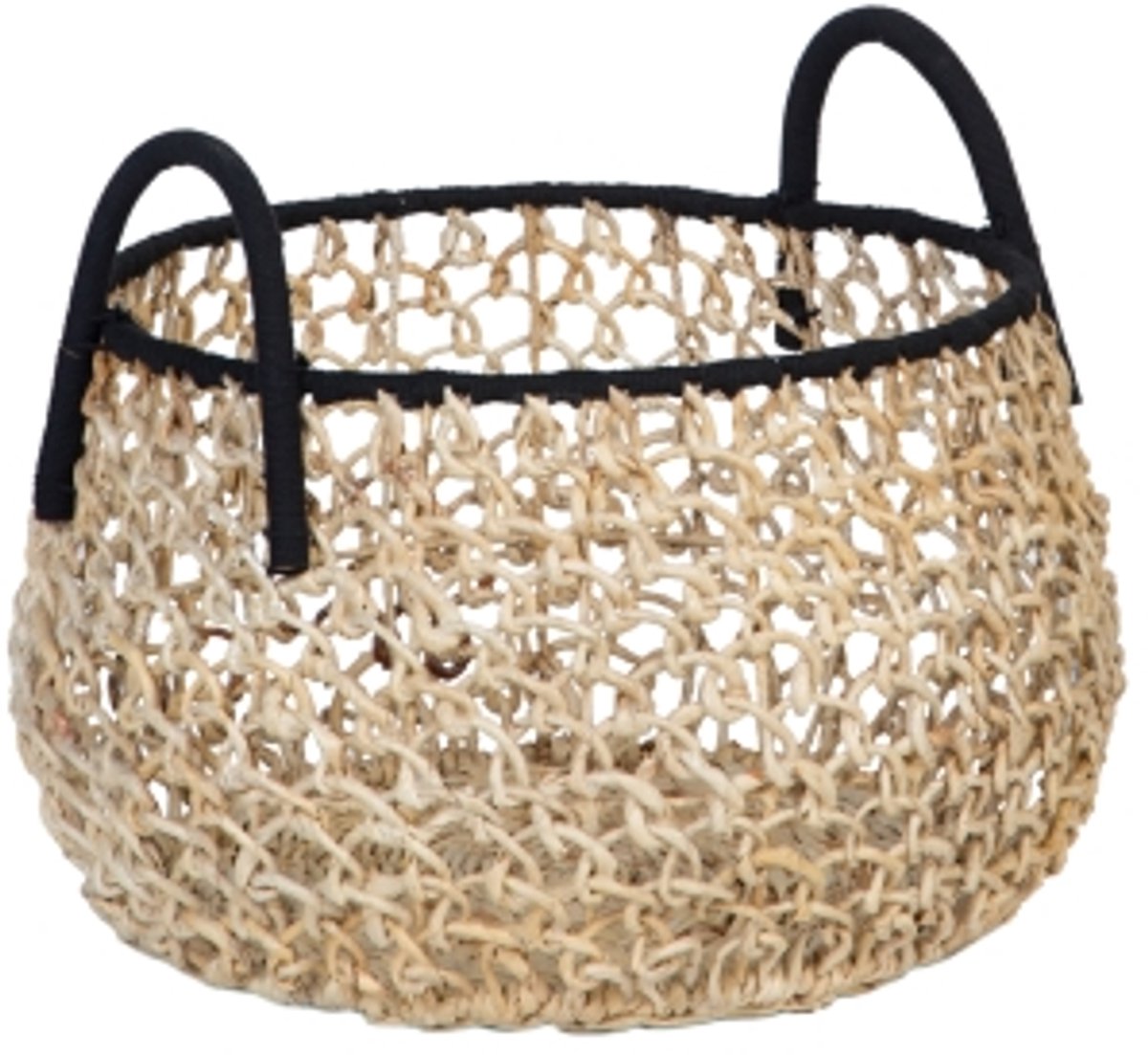 Morrigan - Opbergmand - Oregon L - H 41.5cm x ⌀ 48cm - Natuurlijk;Zwart Garen