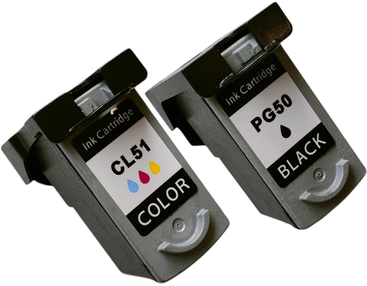 Image of KATRIZ® Canon PG-50 & CL-51 Inktcartridges remanufactured – Zwart + Kleur – Huismerk – 2 Stuks – Geschikt voor Canon PIXMA MP150/MP160/IP2200/MX310