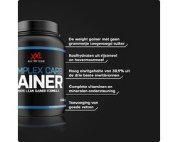 XXL Nutrition - Complex Carb Gainer - Maaltijdvervanger, Weight Gainer, Mass Gainer, Shake Spiergroei & Herstel - Diverse Smaken - Vanille - 2500 Gram (25 - 50 shakes)