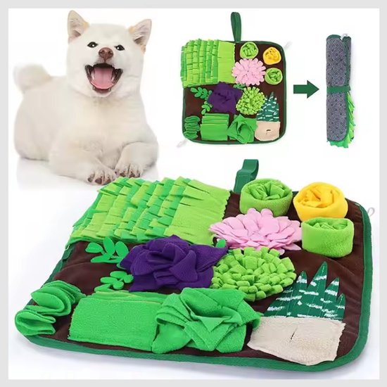 Snuffelmat Hond - Interactief Speelgoed - Honden Speelgoed - Katten Speelgoed - Kattenspeelgoed - Speelgoed Intelligentie - Opvouwbaar 40x40