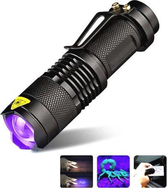bol.com | Ultraviolet Zaklamp - UV LED Zaklamp - Zwartlicht Zaklamp -  Blacklight - Met...