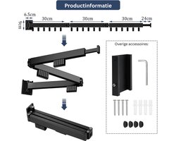 ZRSS® Droogrek Muur - Wasrek Muurbevestiging - Handdoekrek Badkamer - Wanddroogrek - Uitklapbaar - 120 cm