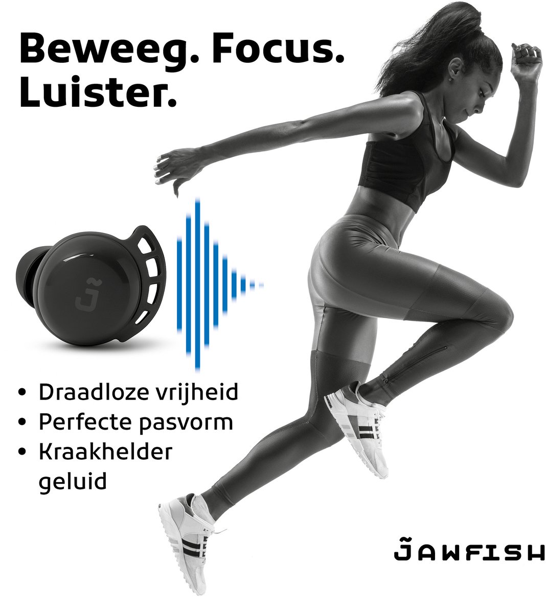 Jawfish Pro Sport TX 100% Draadloze Oordopjes - Zweet - 7u op 1 lading thumbnail 6