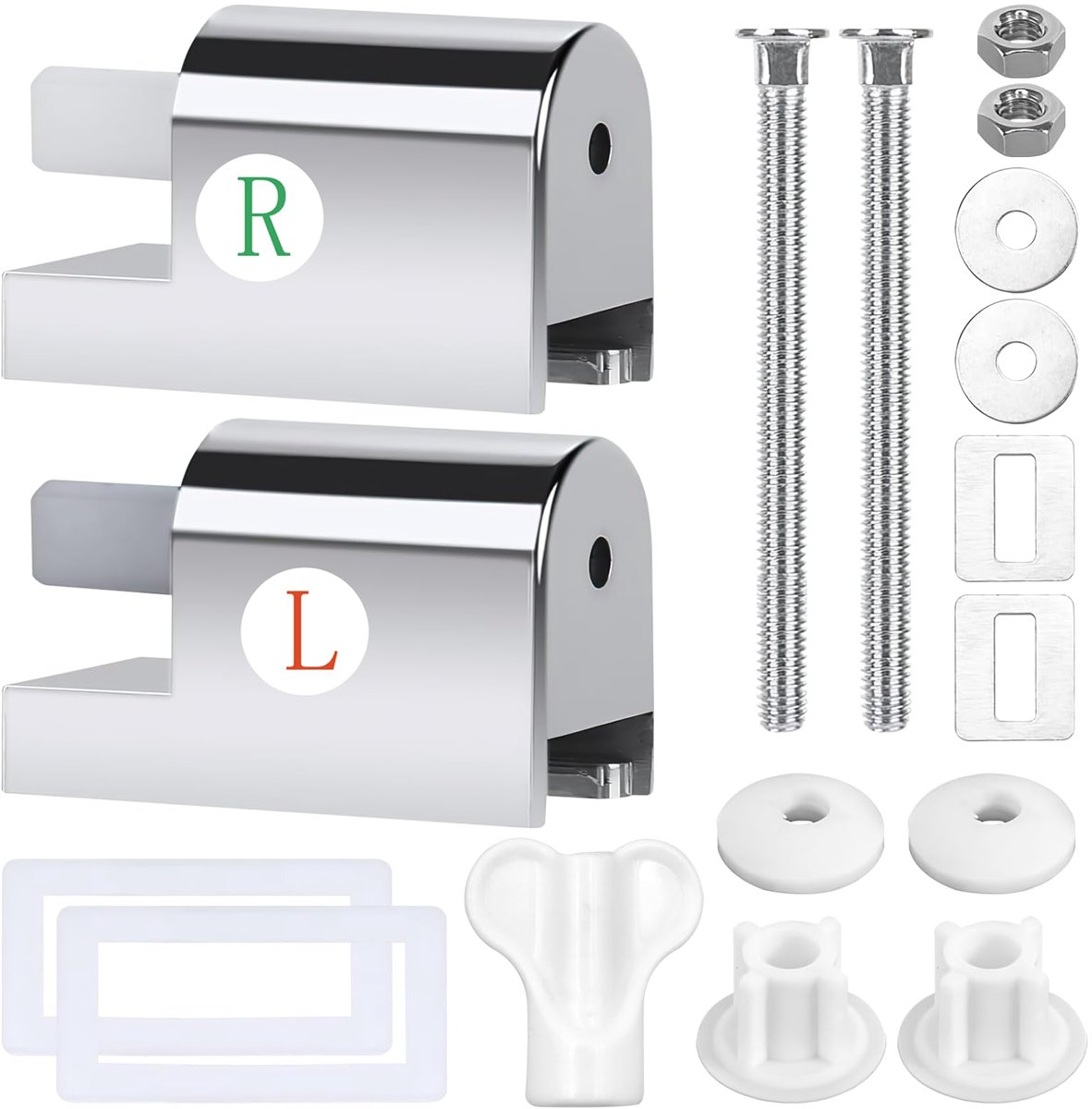 2 Stuks Universele WC-Zitting Bevestiging - Soft-Close Scharnieren voor Toiletzittingen