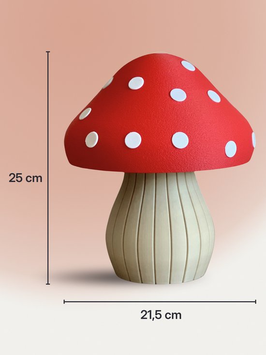 Droomlampje Paddenstoel – LED lampje met Zacht Rood Licht – Sprookjesachtig Design – Voor Kind & Babykamer – Droomlampjes Nachtlampje Paddenstoel