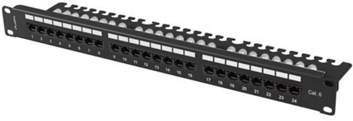 Patch Panel 24 UTP-Poorten Categorie 6 Lanberg PPU6-1124-B
