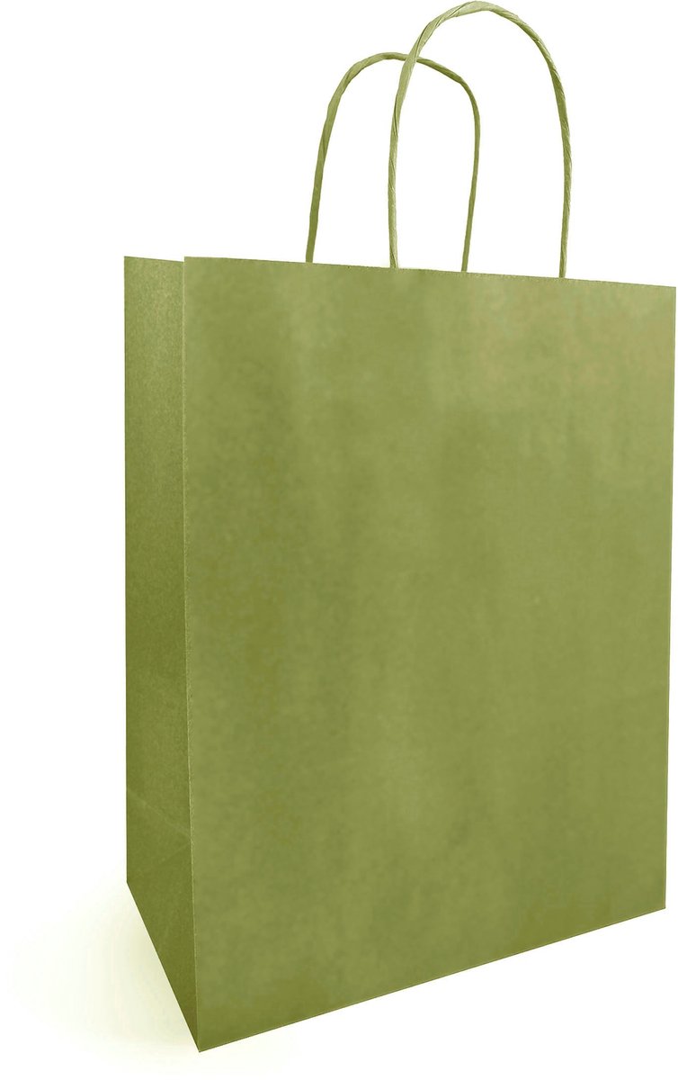 Papieren tasjes effen – 23+12×30 cm – 25 st – 90 g/m²/m2