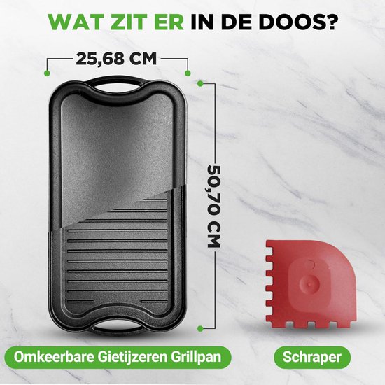 Grillplaat Inductie - Bakplaat - Gietijzer — afbeelding 2