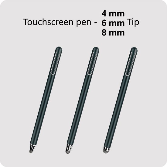 Cazy 3x Universele Stylus Pen / Stylus Pen Tablet - Touchscreen Compatible - Hoogwaardig materiaal - Beeldscherm Vingerafdruk Vrij - 4/6/8 mm - Zwart van Cazy — afbeelding 3