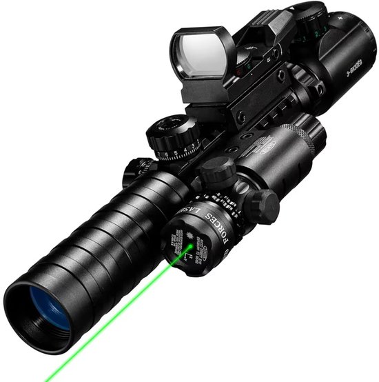 3-9x32 EG Jachtkijker 3-in-1 Combo Groen – Verlicht Groen Richtkruis – Geweerkijker voor Jacht en Schietsport – Holografische Reflex en Antireflecterende Lenzen